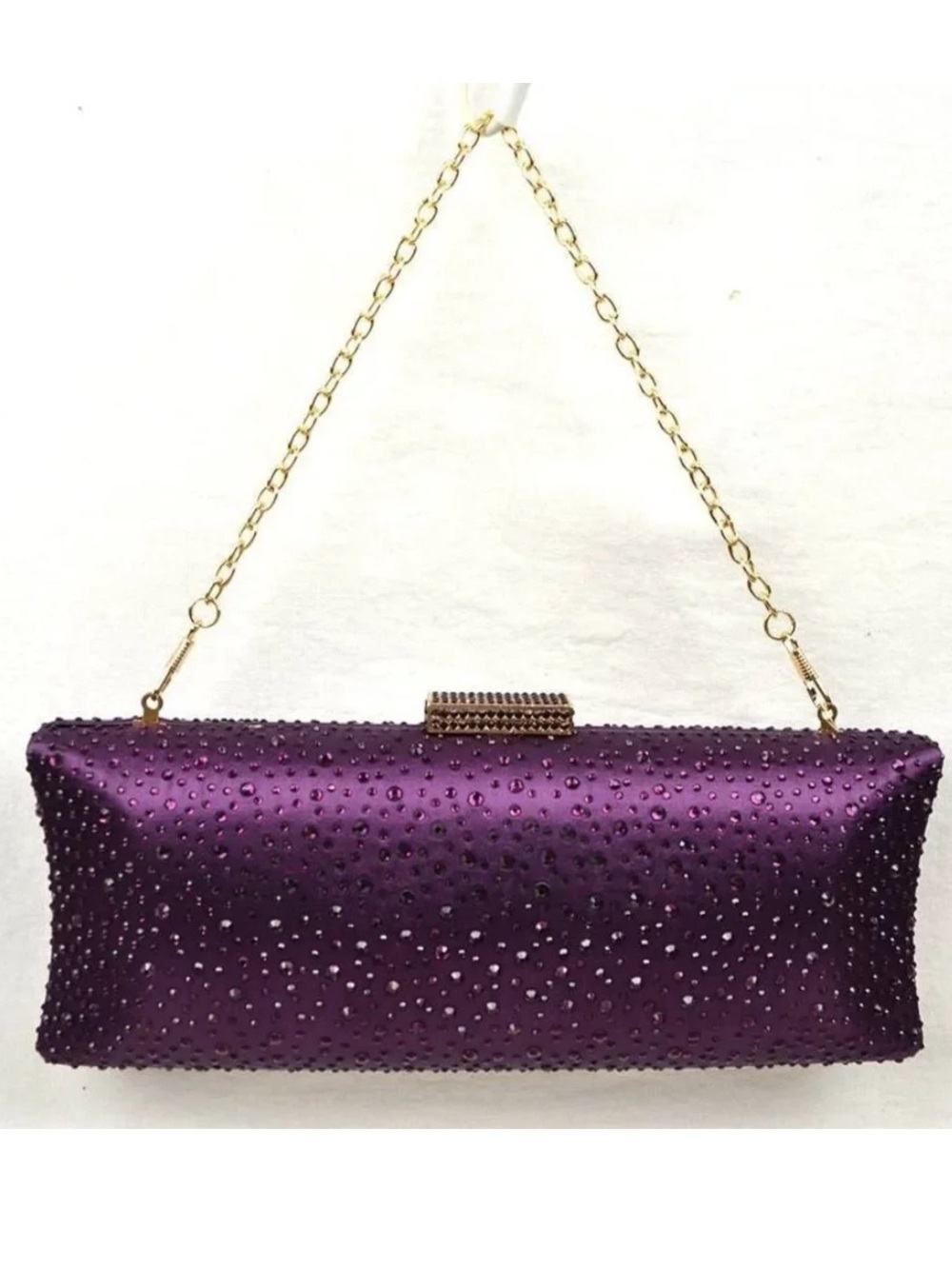 Purple Studded Clutch Crossbody Evening Purse Bag